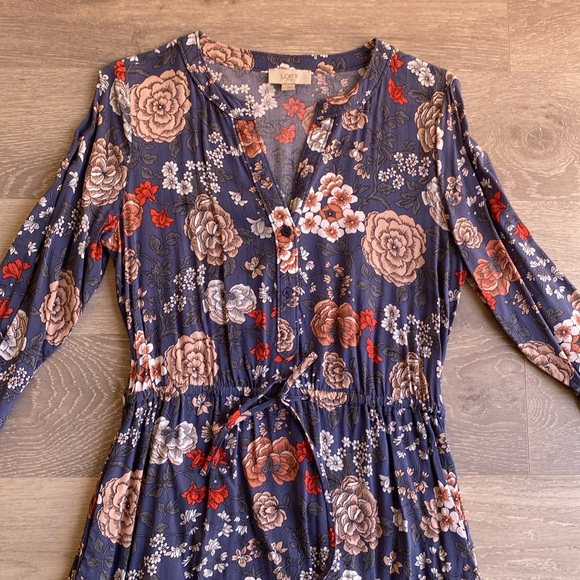 Loft Dress Blue Floral Pattern S - Picture 3 of 13